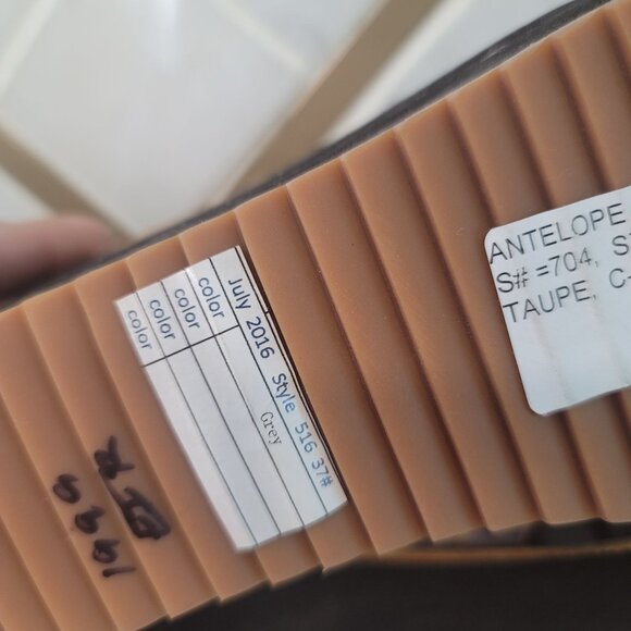 Antelope NWOT leather Wedge Sandals With metal stud Strap detail Grey Size 37 - Picture 6 of 14